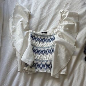 Nwt white tank with blue stitch